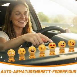 Pack of 6 Wobble Figures Lucky Charm Car Wobble Figure Decorative Figures for Living Room Desk Office Decoration Funny Small Gifts (6 Different Expressions, B)