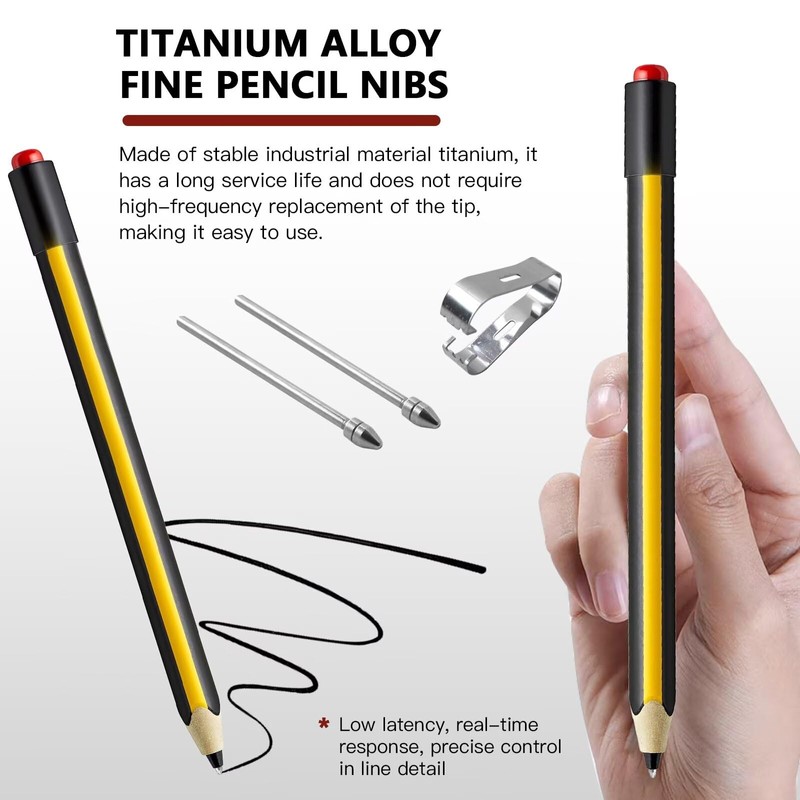 HaeKap 2 Pack Fine Replacement Pencil Nibs-Titanium Alloy Ballpoint Tips