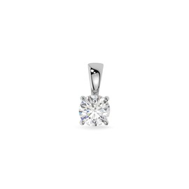 Adora Fine Jewelry 14K White Gold Lab Grown Moissanite Round Cut Pendant | Solid Bail | 7.0mm | 1.25 CTW | Pendant Only | Made in USA