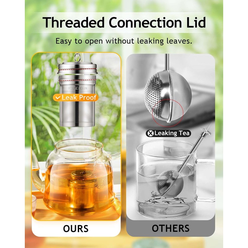 House Again 2 Pack Tea Infuser, Extra Fine Mesh Tea