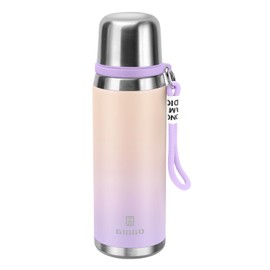 Stainless Steel Flask with Cup 700ml/23.6oz Vacuum Insulated Thermo Bottle Keep hot and Cold Water Bottles Coffee flasks.£¨Gradient Purple£©