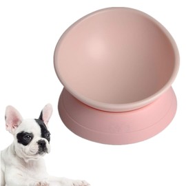 Umysky Dog Bowls Anti-Slip Dog Cat Dish Detachable Rubber Dog Bowl Pet Sterile Tilted Pet Feeder Slope Base,Pink