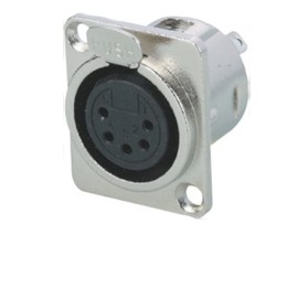 priaolker 5 Pin XLR Female Socket Metal Panel Mount Chassis Microphone Audio Jack D-Type Connector Adapter, Pack of 5