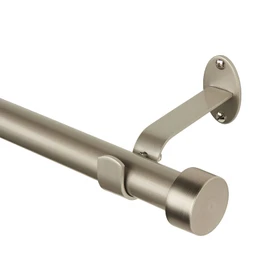 Elrene Home Fashions Serena Single Curtain Rod for Curtains and Drapery with Contemporary Cap Finials, 1-Inch Diameter, 48" - 86" Adjustable Rod, Polished Nickel