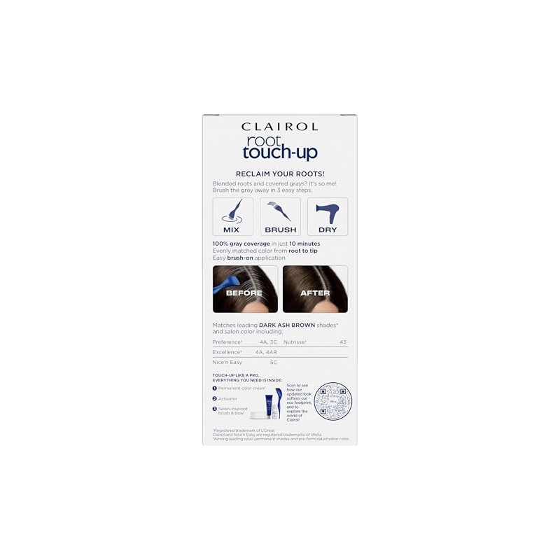 Clairol Nice N' Easy Root Touch Up, 004a, Dark Ash