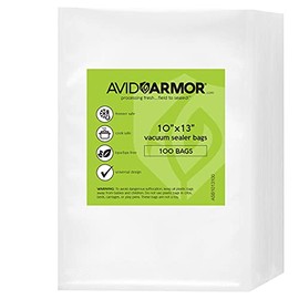 Avid Armor Vacuum Sealer Bags QUART PLUS Size 10"x13" 100 Pack for Food Saver and Seal A Meal Vac Sealers BPA Free Commercial Grade Sous Vide Vaccume Safe, Heavy Duty Universal Precut Storage Bag