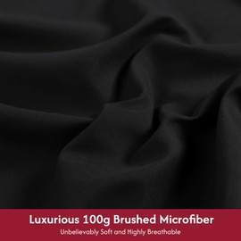 LONAVA Queen Size Sheet Set - 6 Piece Hotel Luxury Wrinkle-Free Microfiber Sheet, Oeko-TEX Certified, Breathable & Elastic, 16" Deep Pockets, Very Black