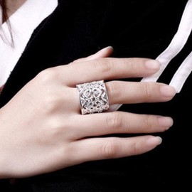 Chunky Rings Heart Ring Statement Adjustable Fashion Jewelry Index Finger Rings Anniversary Birthday Gifts for Women