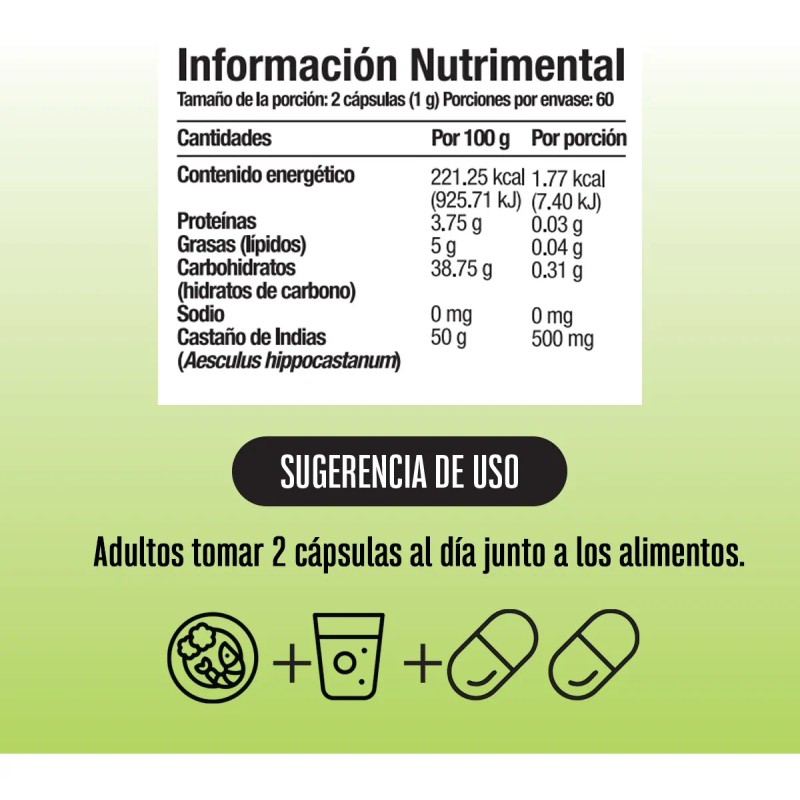 Castao De Indias Kalanchoe 60 Cps Bienestar De Piernas Sin