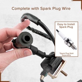 AlveyTech Ignition Coil for 50cc, 90cc, 110cc, 150cc, & some 250cc ATV & Dirt Bike Engines - Engine Ignition Coil with Spark Plug Wiring for many Chinese Models like Coolster 3050 and 3125 Series ATVs