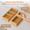 Lifewit Drawer Organizer 15 Pack(33 Grid) with 18 Inserts, Wooden