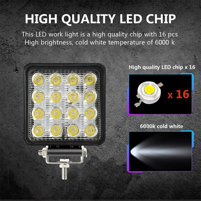 WELLIT LED Work Light 2 x 48 W Additional Headlight