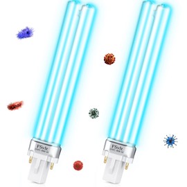 Kittmip UV Light Bulbs 9 Watt UV-C G23 2 Pin Base Bulb Replacement Lamp Air Purifiers Replace UV Bulb Compatible with UVE9 CF400 CF500 UVCP-9 JUP-01 303B 304B D200 R18 R18D R2000 (2 Pieces)