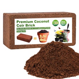 Miuwauer Organic Coco Coir 1 Pcs Compressed Coconut Coir Brick Coconut Fiber Husk Substrate Mulch Coconut Bark Core Growing Medium Peat Moss Soil High Nutrition for Plants Gardening Seed Starting Soil Mix