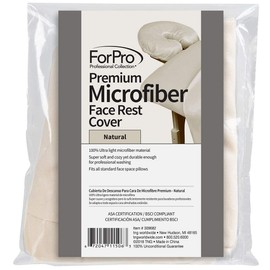 ForPro Premium Microfiber Massage Face Rest Cover, Natural, Ultra-Light, Stain and Wrinkle-Resistant, for Massage Tables