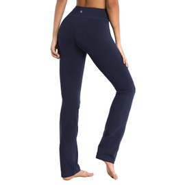BUBBLELIME 29"/31"/33"/35" 4 Styles Women's Straight Legs Yoga Pants Tummy Control - Straight Leg_Darknavy S_29" Inseam