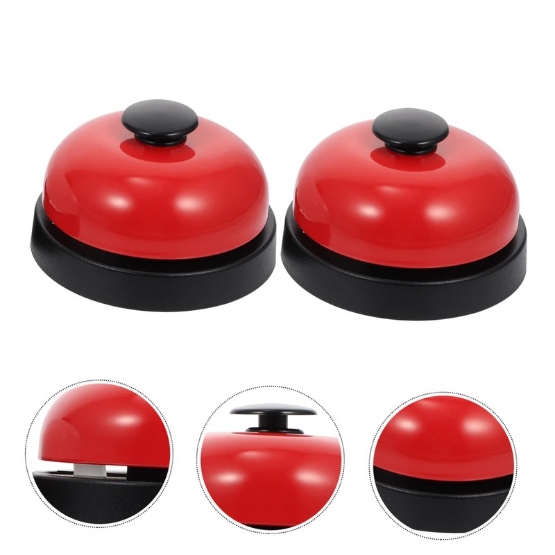 SHINEOFI 2Pcs Table Bell Hand Pressing Service Bell for Game