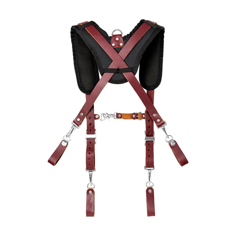 LAUTUS Leather Padded Tool Belt Suspenders w/Chest Strap| Pencil Sleeve|