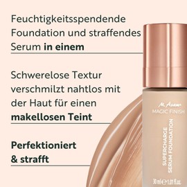 M. Asam Magic Finish Supercharge Serum Foundation Warm Sand (30 ml) - Moisturising Foundation & Firming Face Serum in One, Anti-Ageing Makeup with Optimal Coverage & Hyaluronic