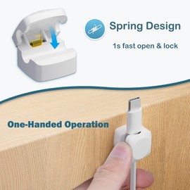 Lancord Cord Organizer Clips, 8 Pack Rotatable Cable Clips, Spring Cord Holder for Nightstand, Desk Cable Management, Adhesive Charging Cable Organizers for Office Car Wall Desktop Appliance