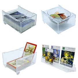 Clear Series Board Game Accessories Set - Total 16 Packs of Connectable Board Game Card Trays, Board Game Component Holder Tray, Cards Holder Stand, Trasparent Board Game Pieces Organizer Set