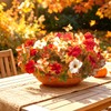Fall Flowers, 4Pcs UV Resistant Artificial Outdoor Petunias for Decor