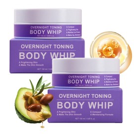2PCS Overnight Toning Body Whip, Get Dreamy Overnight Toning Whip, Skin Firming Body Cream, Firming Cream for Loose Skin, Restore Skin Elasticity, Get Dreamy Toning Cream for All Skin Types