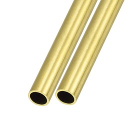 METALLIXITY Brass Pipe (10 mm OD x 1 mm Wall D x 200 mm L) Pack of 2 Straight Hoses - for Home Furniture Machines DIY Crafts