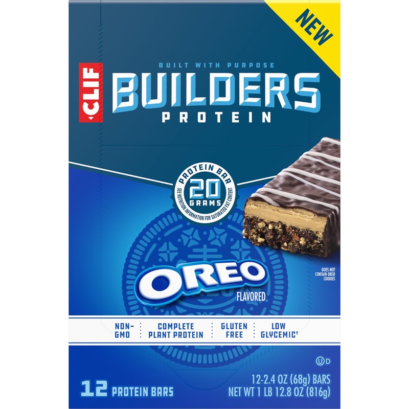 CLIF BUILDERS Protein Bars - OREO-Flavored - 20g Plant Based