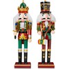 2pc Christmas Nutcracker Soldier 30cm Wooden Nutcracker Christmas Decorations for