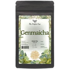Genmaicha Tea (250g) Premium Style of Japanese Green Tea Loose Leaf with Roasted Rice China Sencha Aromatic Smooth Blend Low Caffeine Perfect Full Flavour Relaxing Closed in Dark Resealable Package