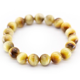 [Shikui] Golden Tiger Eye 0.4 inch (10 mm) Beads Bracelet, Natural Stone [b206], Stone, tiger's eye