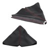 PU Leather Gear Shift Knob Cover, Red Stitch Boot Cover