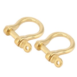 Brass Carabiner Bow Shackles 10 mm Gold Set of 2 Shackles Curved Shackle High Strength with Eye Bolt Curved Shape High Strength Shackle D Ring Shackle Lock Shackle Straight Short Shape Shackle
