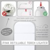 Pink Flame Lighter with Cute Shiny White Design, Ultra-Light Pocket