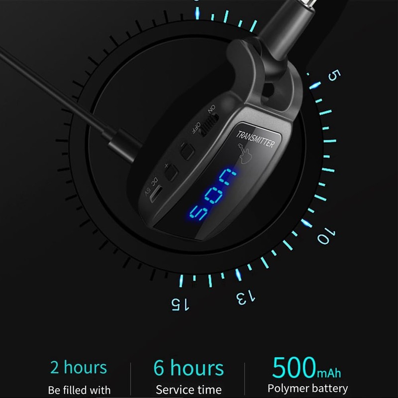 Fahgaer Wireless Guitar Transmitter and Receiver Audio Transmitter for Electric