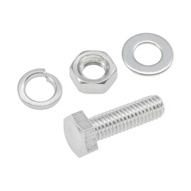 10 Sets of Stainless Steel Nuts & Bolts – Hex Machine Bolt with Washer (M6 x 20mm)