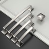Amerdeco 10 Pack Kitchen Cabinet Handles Brushed Satin Nickel Cabinet