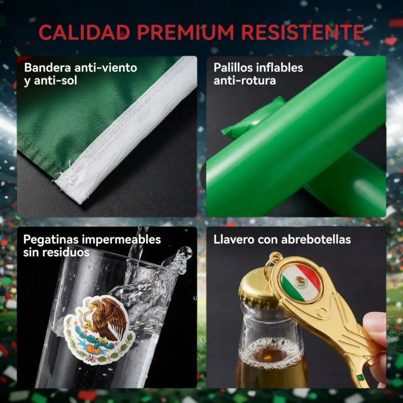 Kit Aficionado 8 Piezas Copa Mundial 2026 México