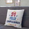 MUGFFINS 51 Birthday Pillow Cushion Padding included - in Spanish
