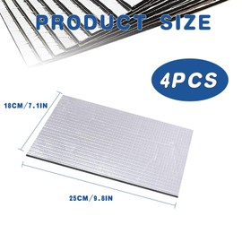 4 Pcs Sound Deadening Car, Selfadhesive Sound Deadening Mat, Waterproof Car Sound Deadening Mat, Car Sound and Heat Deadener Mat, Multifaction Car Sound Deadening Mat, for Car Deaden Noise and Heat