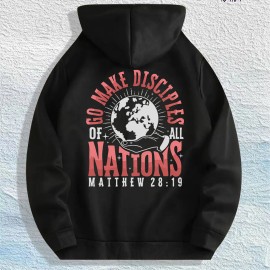GO MAKE DISCIPLES of ALL NATIONS Graphic Hoodie 100% Cotton US Warehouse 7 ColorsColor: Army Green, Size: 2 XL