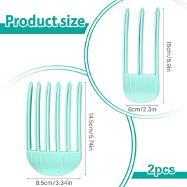 2 Hairline Curl Clip Premium Set - Firm Lift Clip, Seamless Design, No Heat, Fluffy Fringe and Instant Volume (Mint Green)