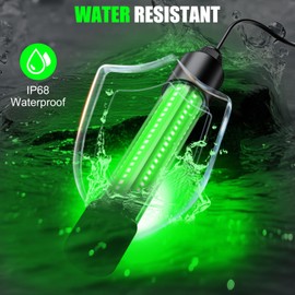 Underwater Fishing Light Compatible for Milwaukee 18V Battery，LED Green Light for IP68 1300 Lumens Fish Attracting, Night Fishing for Docks Boats or Kayaks(no Battery)