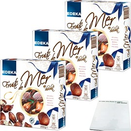 EDEKA Fruits de Mer au Chocolat Pack of 3 (3 x 250 g Pack) + usy Block