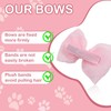 Ptwola 20Pcs Pink Dog Hair Bows Cute Puppy Bowknot Hair