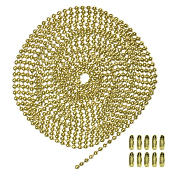 Ball Chain Number 6 Yellow Brass Ball Chain - 10