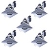 LITECRAFT Recessed Downlights Square Fixed IP65 Spotlights - (Polished Chrome,