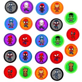 24 Pcs Superhero Themed Stampers, Superhero Birthday Party Supplies, Goody Bag Treat Bag Stuff for Superhero Birthday Party Gifts