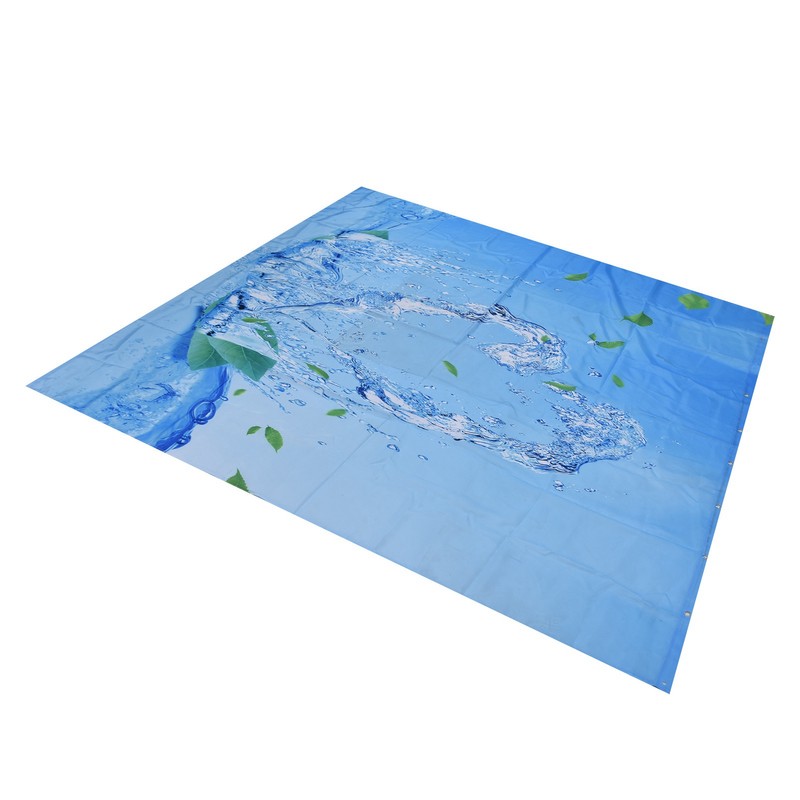 Shower Curtain Waterproof Polyester Blackout Curtain with Hook for Bathroom